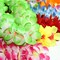 Hawaiian Leis Set,Thickened Artificial Flower Luau Necklace Bracelet Headband Garland Lei Set(Green)